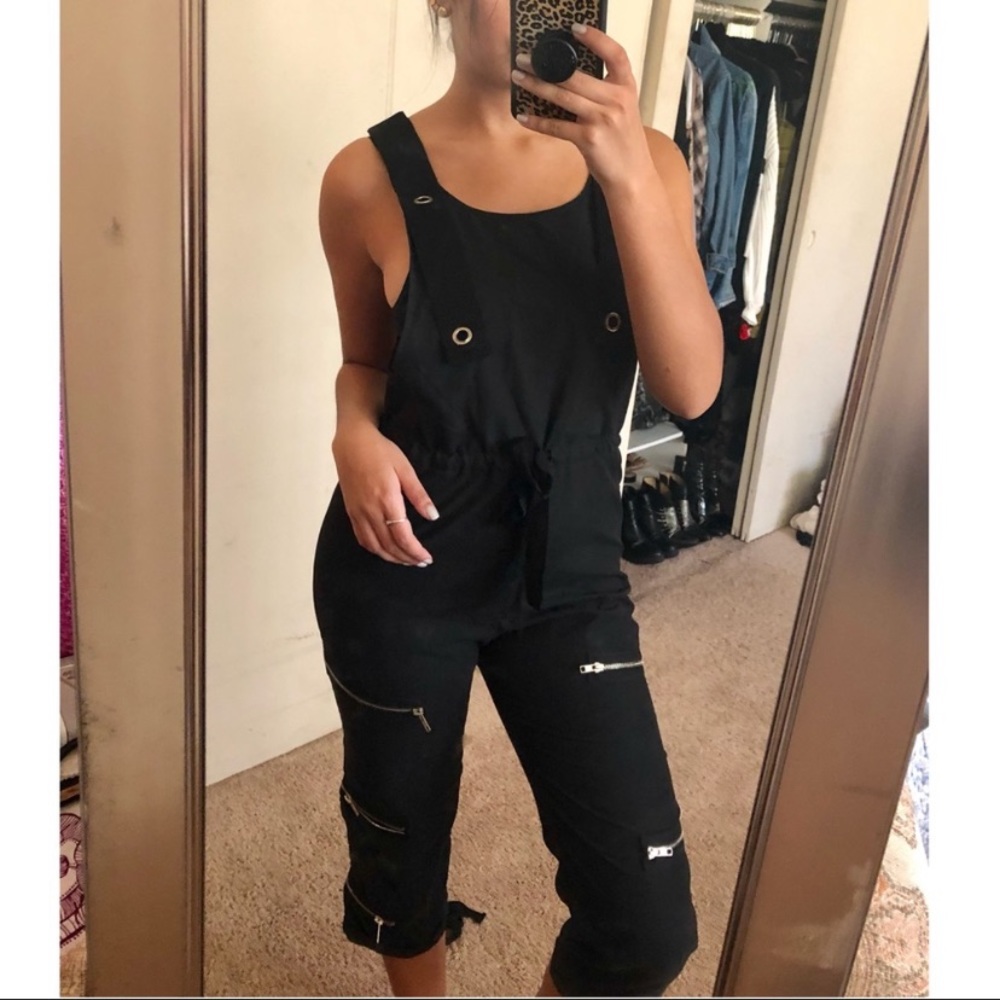LF black overalls jumpsuits overalls